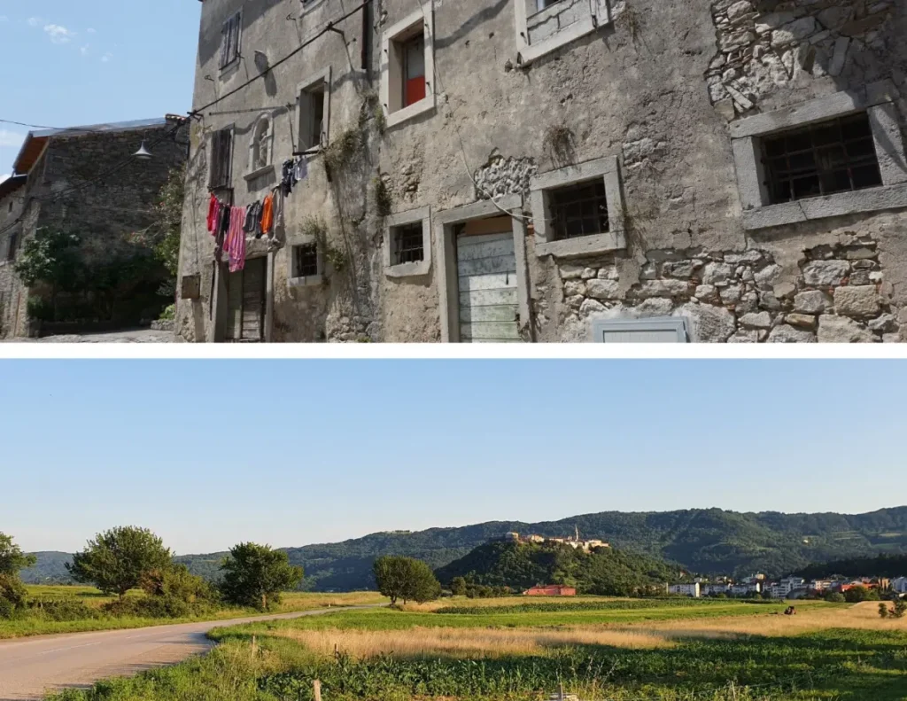 Buzet, architecture and green.