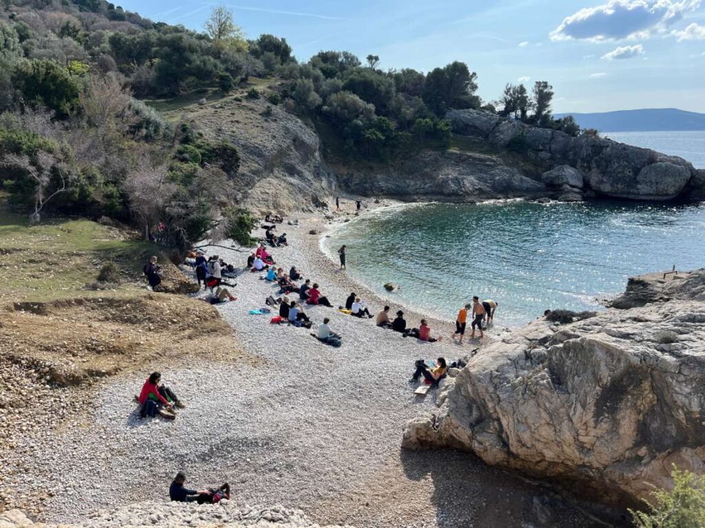 Cres, where walkers follow quiet paths together — a guided hike with the mountaineering society Glas Istre, Pula. hoto credit Zdravko R.