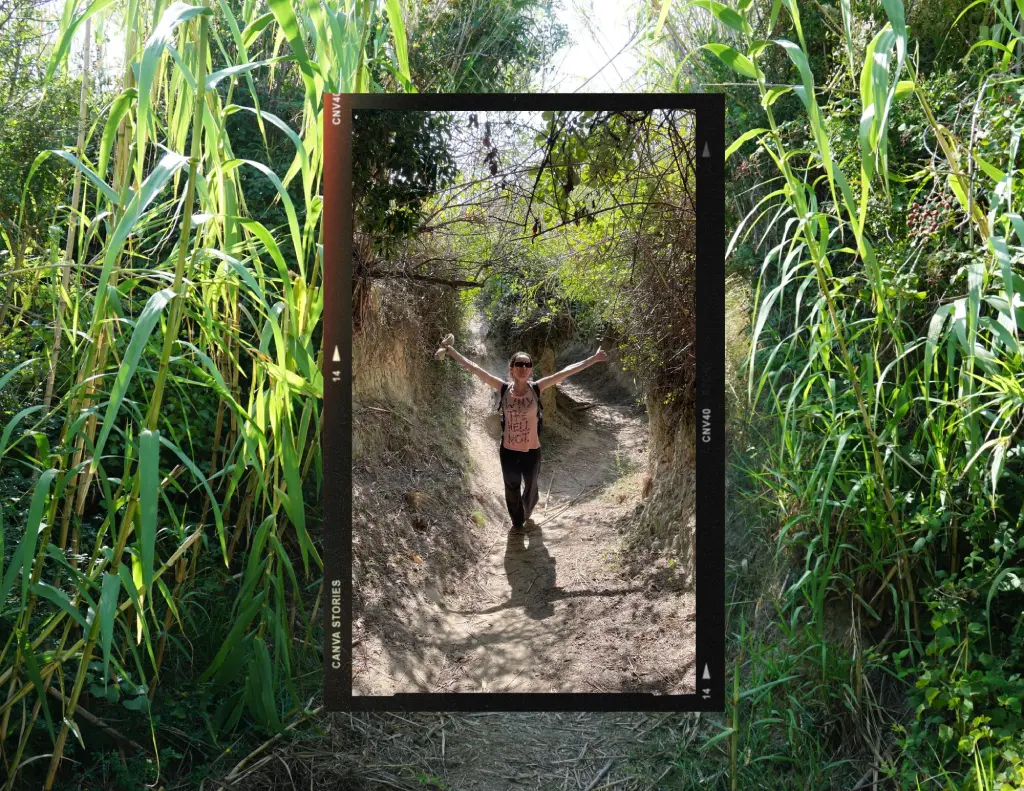 Sandy Susak, walking the streets between two villages. Photo credit Zdravko R.