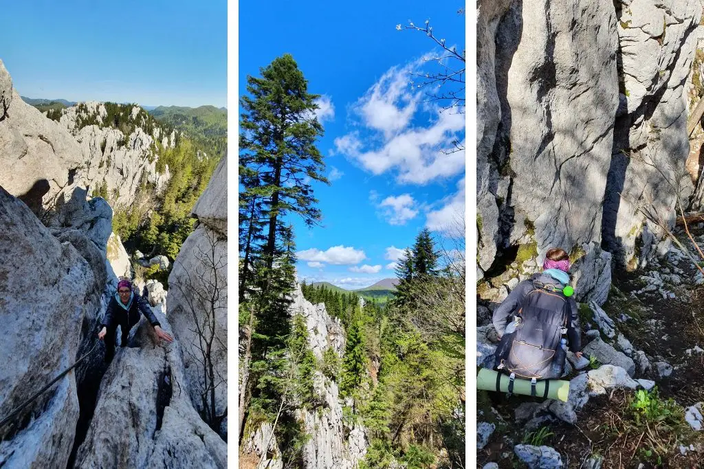 Vihoraški put, Ljuska, where stone rises like a quiet sculpture above the trail. Photo credit by Zdravko R.